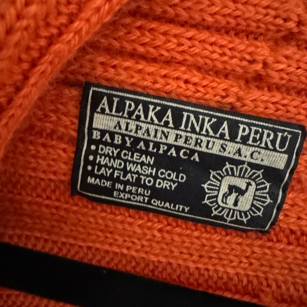 Baby Alpaca Ultra Soft orange long sleeve sweater size S - Picture 3 of 3